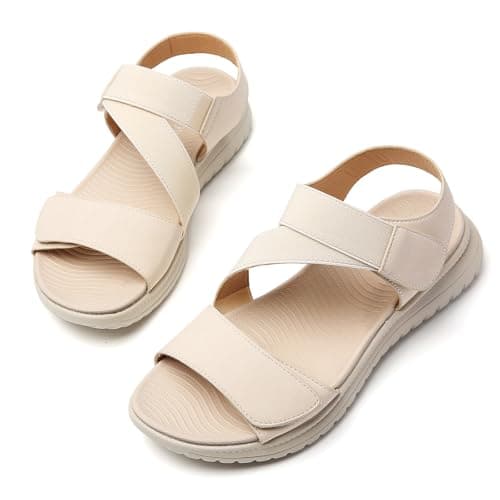Tilocow Women Sandals Orthotic Comfortable Walking Sandals Summer Lightweight Athletic Outdoor Ankle Strap Shoes - Image 1