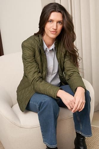 Orolay Women's Quilted Lightweight Puffer Jacket Slim Fit Padded Coat Casual Zip Up Outerwear with Pockets Green XX-Large - Thumbnail 3