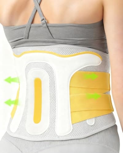hyentech Posture Corrector For Women and Men, Breathable Waist Lumbar Support Belt for Sciatica, Herniated Disc, Scoliosis Back Pain Relief, Heavy lifting, with Dual Adjustable Straps - Image 1