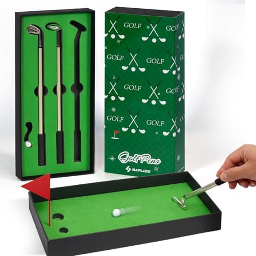 SAPLIZE Mini Golf Pen Gift Set – Funny Desktop Putting Green Toy, Perfect Stocking Stuffer for Men & Golfers - Image 1