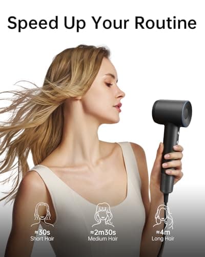 Laifen Swift Special Hair Dryer, High Speed 200M Ionic Blow Dryer with 110, 000 RPM Brushless Motor for Fast Drying, Low Noise, Hairdryer with Magnetic Nozzles - Thumbnail 2