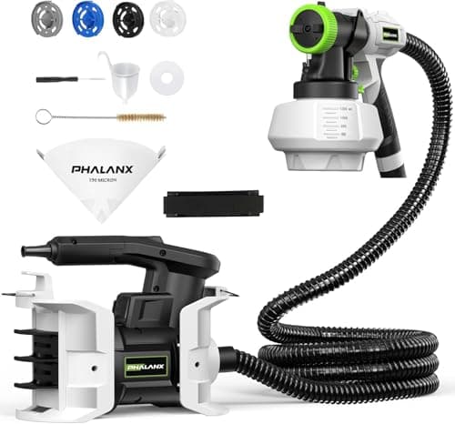 PHALANX Paint Sprayer, Max Sprayer 150DIN-S HVLP Electric-Spray-Paint-Gun with 10FT Air House, 4 Nozzle Sizes & 3 Patterns, for Furniture,Floors,Outdoor Wall,Cabinets - Image 1