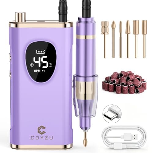 COYZU Professional Electric Nail Drill Rechargeable Nail File with Bits