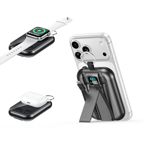 RXRBDA for Magsafe Portable Charger, 10000mAh Wireless Power Bank with Built-in 2 Cables, USB C PD 22.5W Fast Charging Powerbank, Keychain Battery Pack with LED Display for iPhone, AirPods & iWatch - Image 1