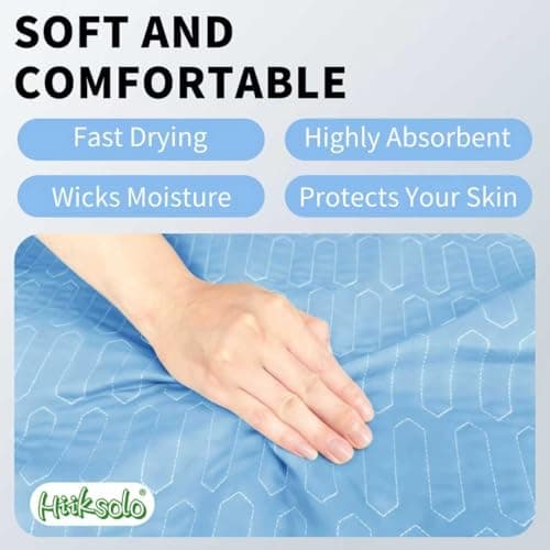 Hiiksolo Reusable Leakproof Bed Pads, 4 Pack 34" x 36" Washable Heavy Absorbency Incontinence Underpads, Blue Mattress Protector for Adults, Children, Pets - Thumbnail 5