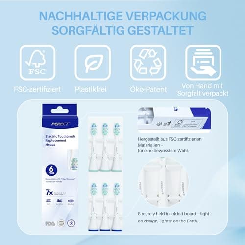 PERECT Soft Replacement Toothbrush Heads 6-Pack for Philips Sonicare Click-On Models – Fits 4100, 5100, 6100, 9023, W Optimal Plaque Control, Not Compatible with Essence/E-Series or Philips One - Thumbnail 4