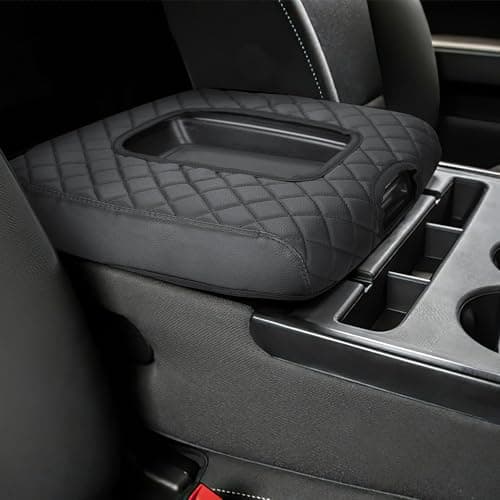 JOYTUTUS Center Console Cover Compatible with Silverado Sierra 2014 2015 2016 2017 2018 Jump Seat, Leather Arm Rest Armrest Cover for Car, Durable Middle Console Cover Replacement for Trucks - Image 1