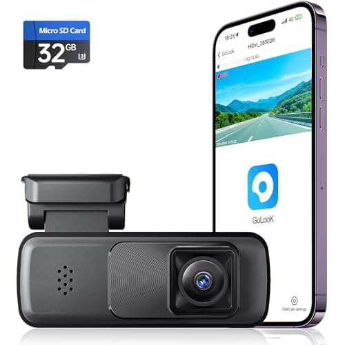 Mini Dash Cam Front 2K, Dash Camera for Cars,Dashcam Built-in WiFi Wireless with APP Control,Hidden-Style Single Car Camera, Included 32G Card, WDR, Night Vision, G-Sensor, 24H ParkingMode - Image 1