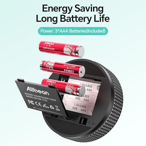 Allbean Digital Kitchen Timer, Large Display Magnetic Countdown Countup Timer, 3 Preset Times (5, 15, 25),Volume & Brightness Adjustable for Cooking Classroom Studying, Easy for Kids (Black,2Pcs) - Thumbnail 6