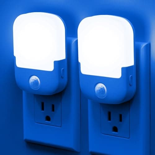 Briignite Blue Motion Sensor Dusk to Dawn Dimmable Led Night Light 2Pack for Kids, Bedroom, Kid Room, Bathroom - Image 1