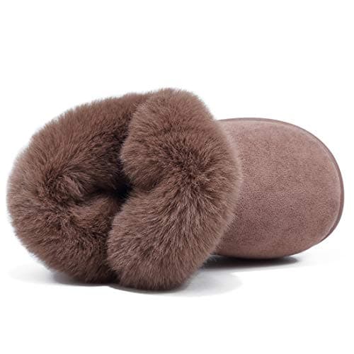 KEESKY Snow Boots for Baby Boys Toddler Size 6 M Suede Fur Lined Winter Warm Kids Footwear Shoes - Thumbnail 3