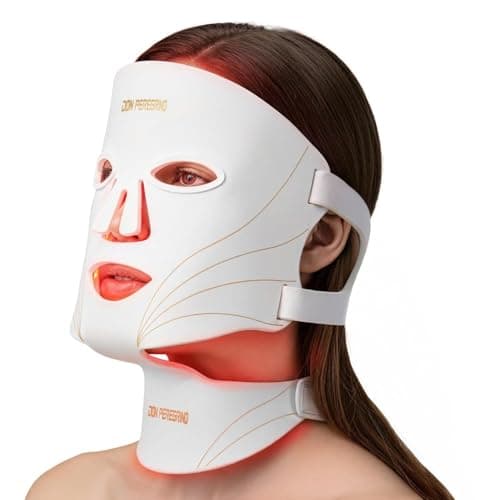 Red Light Therapy for Face and Neck Full Coverage – Comfortable, Zero Irritation, Auto-off Timer, Perfect Gifts for Women Skin Care, DON PEREGRINO LED Face Mask with Storage Bag & Gift Packing - Image 1
