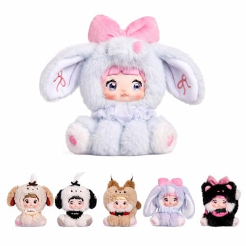 POP JOY Nommi Plush Blind Box Sitting Zoo Series Soft Vinyl Stuffed Collectible Toy Figures Cute Animal Surprise Mystery Gift 3+ Single Box