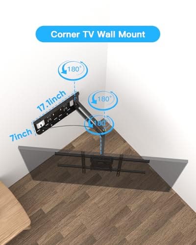 Long Arm TV Wall Mount with 25.6 inch Extension, Corner TV Mount Full Motion Heavy Duty for 32-75''Screens,Max VESA 600x400mm, Shift The Arm Span to Left, Load 88 lbs - Thumbnail 3