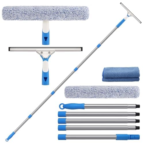 Mitclear 77'' Professional Squeegee Window Cleaner Tool with Extension Pole, Car Windshield Cleaning Kit with Long Handle, Window Washing Equipment for Indoor Outdoor Windows & Car Glass - Image 1
