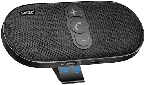 Sunitec Bluetooth Car Speaker Phone: Hands Free Calling Kits 6W in car Speakerphone for Safe Driving - Support Siri Google Assistant Voice Calls/Motion Auto ON Off - BC990P - Image 1