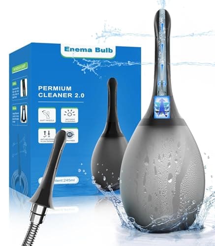 Enemas Anal Douches for Men Women - Enema Bulb with Soft Silicone Nozzles,Anti Backflow Shower Douche Enema Kit,Feminine Care Shower Enema Douche Kit Cleaner Flusher,Shower Tube Connectable,Black - Image 1
