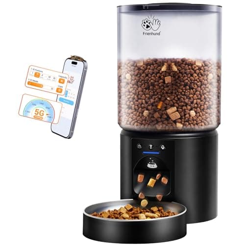 Automatic Cat Feeder with 5G WiFi : 5L Automatic Dog Feeder with Sealed Outlet, Timed Auto Cat Food Dispenser with APP Control for Pets, Detachable for Easy Clean - 21 Cup - Image 1