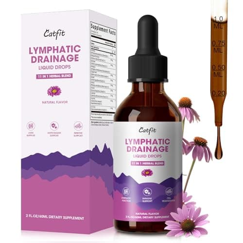 Lymphatic Drainage Drops Supplements for Immune, Lymph System Support, Cleanse & Detox, Liver Health with Echinacea,Elderberry,Cleavers Herb,Burdock, Calendula, Vegan, Non-GMO,Natural Flavor, 2 Fl Oz - Image 1