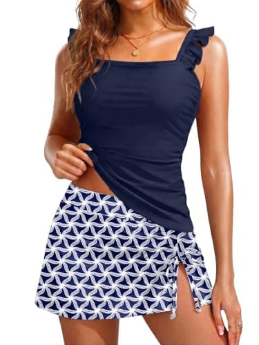 SOTHEA Women Tankini Swimsuits with Skirt - Two Piece Swimsuit Tummy Control Bathing Suits 2026 Swimwear