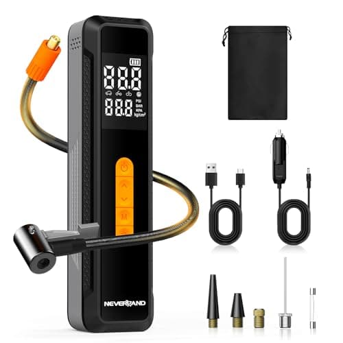 NEVERLAND Tire Inflator Portable Air Compressor - with 20000mAh Battery, 150 PSI Air Pump For Car Tires, 12V DC Electric Bike Tire Pump with Pressure Gauge LED Light for Car, Bicycle, Motorcycle, Ball - Image 1