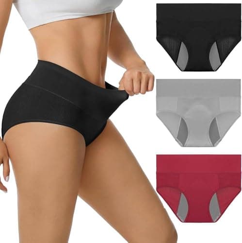 LOSWIE Incontinence Underwear for Women, 60ml Absorbency Period Underwear Heavy Flow Menstrual Panties Teens Ladies, Leakproof Washable Postpartum Panties, Holds Up to 8 Regular Tampons - Image 1