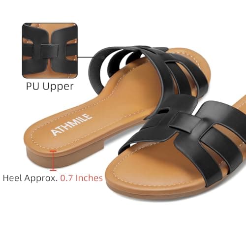 ATHMILE Sandals for Women 2026 Vacation Womens Sandals Dressy Summer Flats Sandals Women Slides for Party Wedding Beach - Thumbnail 5