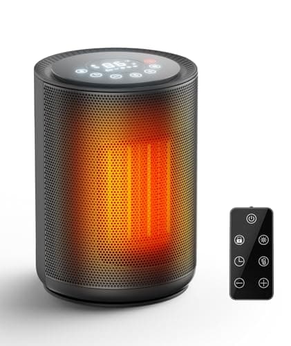 COWSAR Space Heater, 1500W Portable Electric Heaters with Thermostat, Remote, Overheat and Tip-Over Protection, 24H Timer, 3 Modes, Safe Quiet Room Heater Small Space Heaters for Indoor Use - Image 1