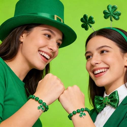 ZOLZO St Patricks Day Bracelets, Women St Patricks Day Accessories, Saint Patricks Day Clover Bracelet, Irish Jewelry for Women, Party Favors, Decorations, Gift for Friends, Family, Office, Outdoors (Style A) - Thumbnail 3