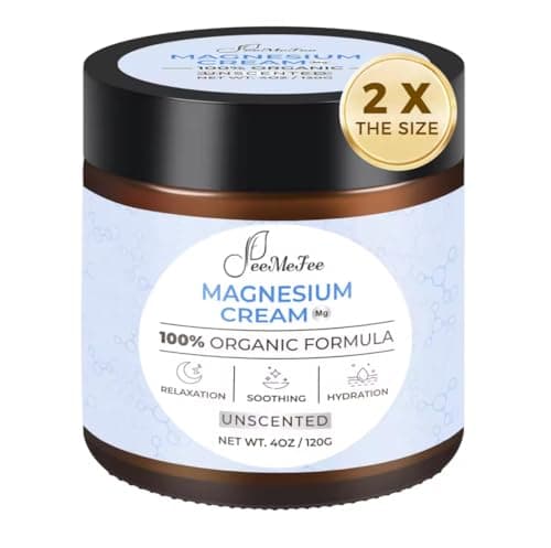 Magnesium Lotion for Sleep, Natural Magnesium Cream for Leg Cramps, Soothing Relief & Muscle Relaxation, Magnesium Butter with Coconut Oil, Shea Butter, Vitamin E, Safe for Kids, Unscented 4 oz - Image 1