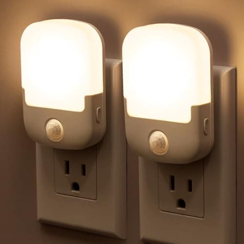 Briignite Motion Sensor Night Light, Plug in, Dusk to Dawn, Adjustable Brightness Led Night Lights Soft White, 1W, Bedroom, Kids Room, Bathroom, Stair - Image 1