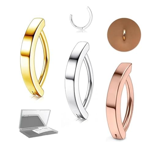 Koariya 14G Belly Button Ring Travel: 3-Color Rose/Gold/Silver Belly Rings - Surgical Steel with Mirror Travel Case & 4 Pads - Image 1