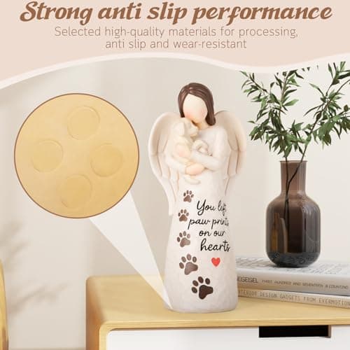 VOFSTAND Affection Angel Embraces Dog, I Love Our Friendship, Gift to Celebrate Loving Pets and Dog Lovers, Sculpted Hand-Painted Figurine - Thumbnail 5