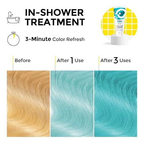 COLORLOMO Semi Permanent Hair Color - 6 oz Color Depositing Conditioner with Shea Butter & Almond Oil- Color Conditioner Depositing Hair Mask - Vegan, Paraben, Ammonia & Sulfate Free -Teal - Thumbnail 4