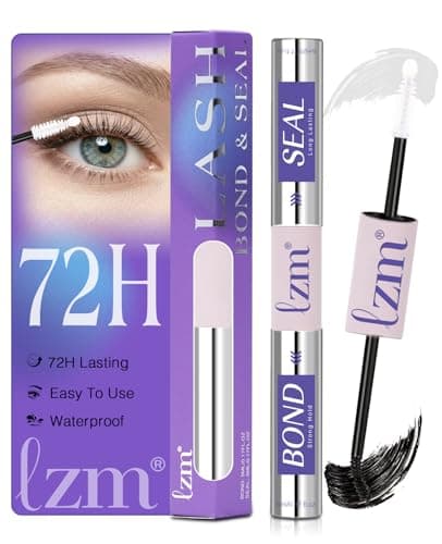 LZM Bond and Seal Lash Glue Long-Lasting 72H Lash Bond and Seal Waterproof Strong Adhesive Easy to Use Eyelash Cluster Glue (5ml+ 5ml 13) - Image 1