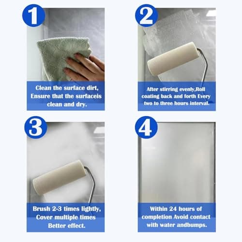Frosted Glass Paint, Privacy Window Paint With Tools, 16Oz, Waterproof & UV Resistant for Glass Surface in Bathroom, Kitchen, Room, Sliding Doo - Thumbnail 5