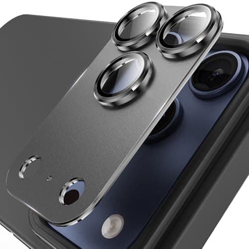 YWXTW Designed for iPhone 17 Pro Camera Lens Protector, [1:1 Perfect Fit] Full Coverage Matte Metal Tempered Glass Camera Screen Cover Accessories, Case Friendly (Black, iPhone 17 Pro) - Image 1
