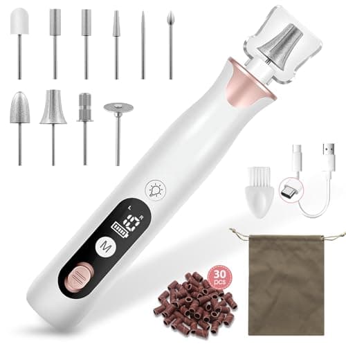 Electric Nail Drill Kit, Haootadiy Professional Manicure Pedicure Set Rechargeable with Nail Drill Bits Sanding Bands, Cordless Electric Nail File Buffer for Acrylic Gel Dip Powder Nails Grind Trim - Image 1