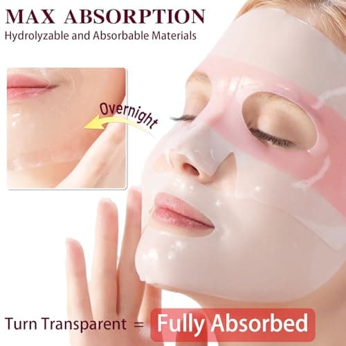 ICIKOL Collagen Face Mask with Ginseng & Peptides, Extra Eye Care Hydrogel Mask for Glass Glow and Skin Lifting Boost, Overnight Deep Hydrating, 37g x 4 Sheets - Thumbnail 3