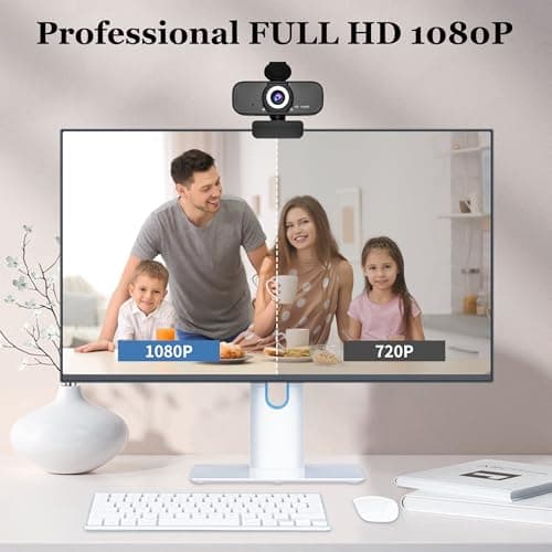 SZGIARUY 1080P HD Webcam for PC with Auto Focus & Noise Cancelling Mic - Plug and Play Computer Camera for Video Conferencing, Online Classes, Live Streaming - Ideal for Remote Workers/Students/Gamers - Thumbnail 2