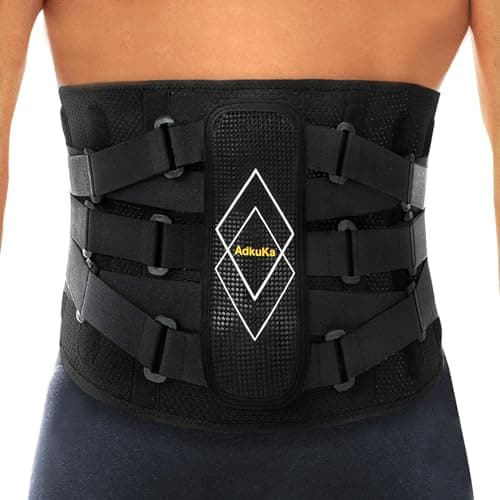 AdkuKa Back Brace for Lower Back Pain Women Men - 10x Maximum Compression and Adjustable - Lumbar Support Belt with 3D Pad - Ergonomic and Breathable 3D Material - for Herniated Disc,Sciatica (XXL) - Image 1