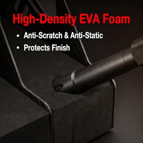 Shapakine Real Carbon Fiber 6-Slot Pistol Rack for Gun Safe - Ultra-Lightweight & Rigid Handgun Organizer - Premium EVA Foam Anti-Scratch Firearm Holder for Cabinet & Display Gun Storage Solutions - Thumbnail 3