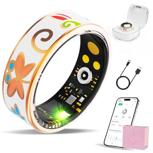 Smart Ring Health Tracker, for men and women, equipped with heart rate monitor, sleep tracker, 8 exercise modes, step counter, 5-7 days battery life, no subscription fee, IP68 waterproof R18 (9)