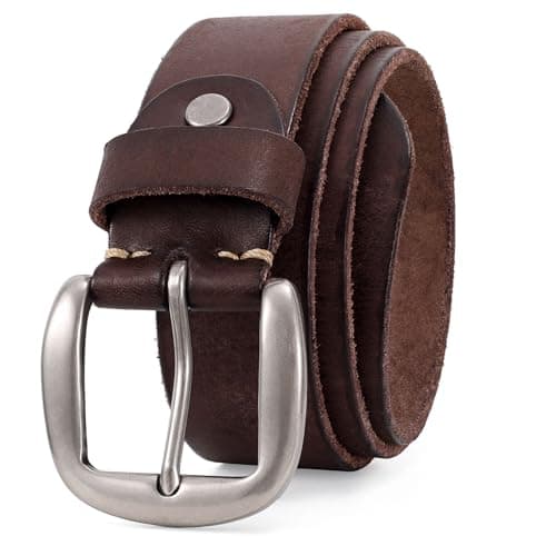 OZNDAS Mens Belts Leather, Thicken Full Grain Leather Belt Heavy Duty for Work, Real Handmade Italian Cowhide with Gift Box - Image 1
