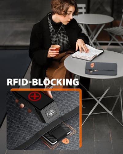 Stouchi Card Holder Wallet for Men, Find My AirTag Chip (iOS Only) Slim Credit Card Holder RFID, Cash Strap, Minimalist Trackable Wallet for Boyfriend Husband Christmas Anniversary Birthday Gifts - Thumbnail 6