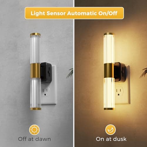L LOHAS LED Rotating Night Light, Night Lights Plug into Wall, Auto Nightlight Dimmable 100LM, Light Sensor, 3000K Soft Light, LED Acrylic Nightlight Plug in for Bedroom Bathroom Hallway Kitchen,2Pack - Thumbnail 5