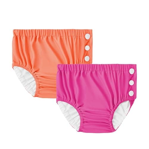 2PCS Reusable Swim Diapers - Toddler Baby Swim Diaper Washable Snap Pool Swimming Diaper Soft and Silky Waterproof Diapers for Swimming Lessons Boys and Girls - Image 1
