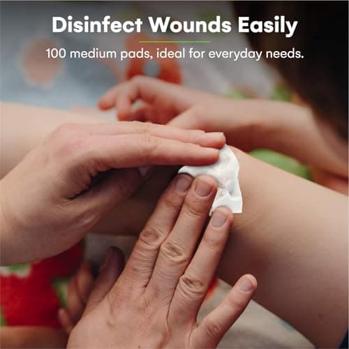Care Touch 100-Pack Alcohol Wipes - Individually Wrapped Alcohol Prep Pads with 70% Isopropyl - Sterile 2-Ply Antiseptic Swabs for First Aid Kits, Cleaning, Travel and Everyday Use - Thumbnail 2