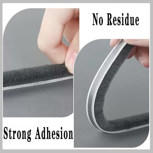WEZKYLCG 40FT Weather Stripping Door Seal, Self-Adhesive Window Insulation for Winter, Door Frame Gap Filler Sealing Strip, Soundproofing, Dustproof (Gray, 0.35'' Wide X 0.2'' Thick) - Thumbnail 4