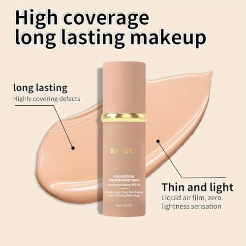 BARUBT 4 in 1 Color Changing Foundation - Medium Spectrum, Evening Skin Tone, Long-Lasting & Waterproof Hydrating Concealer with Medium to Full Coverage, Lightweight Flawless Finish Makeup 40ML*2 2PCS - Thumbnail 3